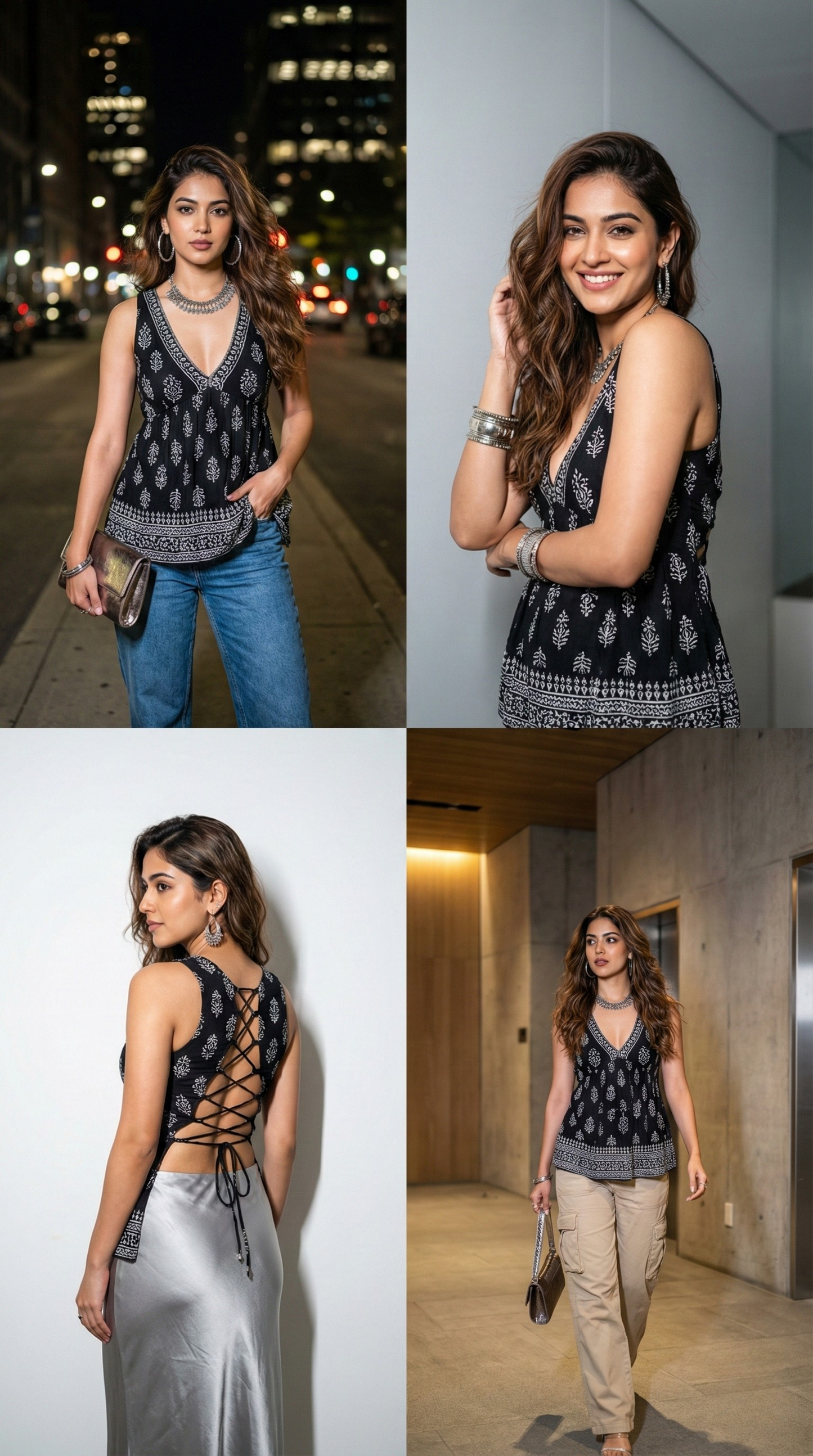 đ¤ Black Boho Ethnic Printed Backless Sleeveless Top for Women